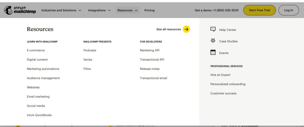 MailChimp dashboard showing campaign builder and analytics 2026
